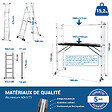 HOSTRÃ–M - HOSTRÖM Echafaudage roulant SCAFFOLDAX2X6, échafaudage jardin et pliant multifonction 4 en 1, échelle 2 plans, H max Travail 4,46m, Garantie 5 ans - vignette