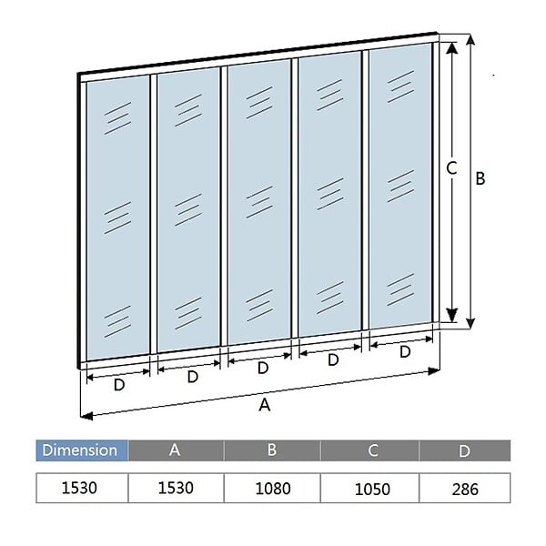 AICA SANITAIRE - Verrière atelier fixe L.153xH.108cm en 4 vitrages - large