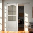 SECURY-T - Rail porte coulissante - 2M - En applique - Porte en bois - Argent - vignette