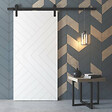 SECURY-T - Rail porte coulissante - 2M - En applique - Porte en bois - Noir - vignette