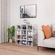 SECURY-T - Rangement chaussures - Boites à chaussures - Grand format - Blanc et transparent - Lot de 12 - vignette