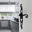 SECURY-T - Poignées de porte fer forgé COQ 330x36mm noir à saillie rehaussée Trou de cylindre i 330X36 mm - vignette