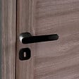 SECURY-T - Poignées de porte sur rosace oblongue noir mat - Modèle Marina Trou de clé L - vignette