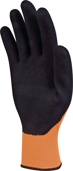 DELTA PLUS - Gant mécanique, idéal en milieu humide disposant d'une forte respirabilité et facilement repérable avec son support fluo - DPVV733OR08 - large