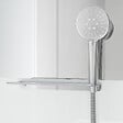 AURLANE - Cabine de Douche Carrée 90x90cm Porte Pivotante - Blanche - Bande Effet Miroir - SQUARE STRIPE - vignette