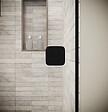 AURLANE - Porte de Douche Pivotante 80x195cm - Verre Trempe 8mm Anticalcaire - Alu Noir - DARK ELEMENTARY - vignette