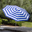 HAPPY GARDEN - Parasol droit BANDOL rond 2,70m de diamètre à rayures bleues - vignette