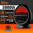 WARMTECH - Chauffage soufflant oscillant 2000W - ambiance feu de bois. - vignette
