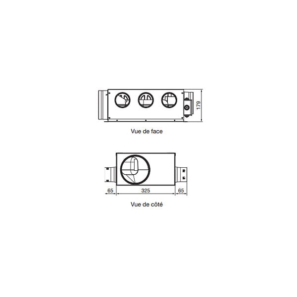 NATHER - Groupe VMC simple flux hygro compact NATHER HYGROFIT (vendu seul) - large