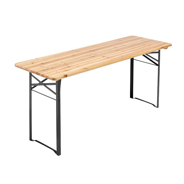 OVIALA - Ensemble Brasserie Table et bancs bois 180 cm - Lot de 10 - Munich - large