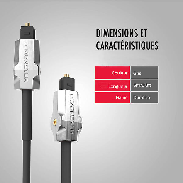 MONSTER - CABLE FIBRE OPTIQUE M1000 1.5M - large