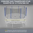 SPORTNOW - Filet de sécurité trampoline porte zipée Ø 366 cm 8 poteaux bleu noir - vignette