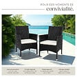 TECTAKE - Lot de 2 fauteuils de jardin en rotin avec 2 sets de housses noir/beige - vignette
