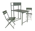PROLOISIRS - Set table avec 2 chaises pliantes Balcon en acier - vert - vignette
