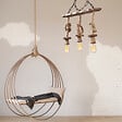 CONCEPT USINE - Suspension rustique filaire 3 lampes cordes et bois ZYA - vignette
