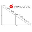 VINUOVO - BERLIN Escalier extérieur bois 13 marches H 224cm L-100cm fermé - vignette