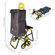 VOUNOT - Chariot de courses pliable avec siege Jaune - vignette