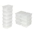 TECTAKE - 6 boîtes de rangement plastique blanc transparent - vignette