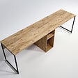 CONCEPT USINE - Bureau 2 personnes en bois avec niches KILI - vignette