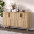CONCEPT USINE - Buffet 4 portes aspect bois design graphique120x73cm VINCI - vignette