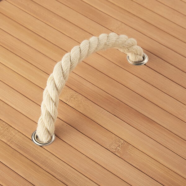 TECTAKE - Panier à linge bambou rectangulaire beige - large