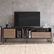 CONCEPT USINE - Meuble TV industriel bois et noir avec rangement 180 cm BAYLEE - vignette