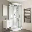 ONDEE - Cabine de douche hydromassante MERIDA - Porte coulissante - quart de cercle 80cm - vignette