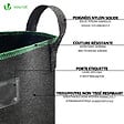 VOUNOT - Lot de 5 sacs de plantation non tisse 65L avec poignee Noir - vignette