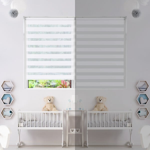 VOUNOT - Store enrouleur jour nuit double 55x150cm Blanc - large
