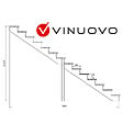 VINUOVO - BERLIN Escalier extérieur bois 14 marches H 241cm L-100cm - sans contre marche - vignette