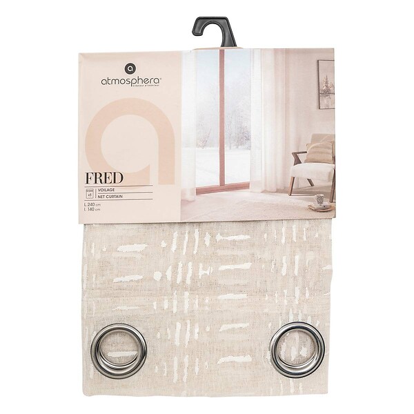 ATMOSPHERA - Voilage imprimé Fred beige 140x240cm - large