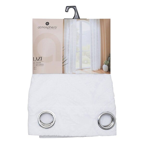 ATMOSPHERA - Voilage motif wild "Lazi" blanc 140x240cm - large