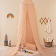 ATMOSPHERA - Ciel de lit "Lili" en gaze de coton H 250cm rose - vignette