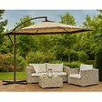 KZ GARDEN - Parasol de Jardin Inclinable Ø300cm Design Sable et Bordure Marron - Parasol déporté Toile Polyester Anti UV KZ GARDEN - vignette