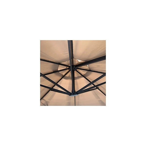 KZ GARDEN - Parasol de Jardin Inclinable Ø300cm Design Sable et Bordure Marron - Parasol déporté Toile Polyester Anti UV KZ GARDEN - large