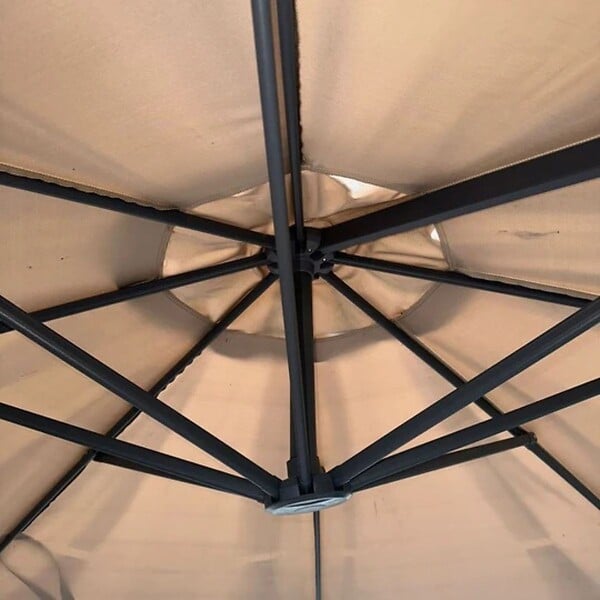 KZ GARDEN - Parasol Déporté Jardin Ø350 cm - Rotatif 360°, Toile Polyester - Parasol de Terrasse, Balcon, Piscine KZ GARDEN - large