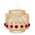 ATMOSPHERA - Suspension enfant Liby bambou pompons rouges D28cm - vignette