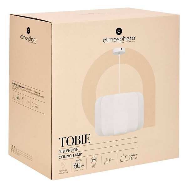 ATMOSPHERA - Suspension "Tobie" coton blanc D37cm - large