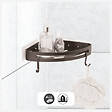 5 FIVE SIMPLY SMART - Étagère de douche d'angle stick adhésif noir "Blackalu" - vignette