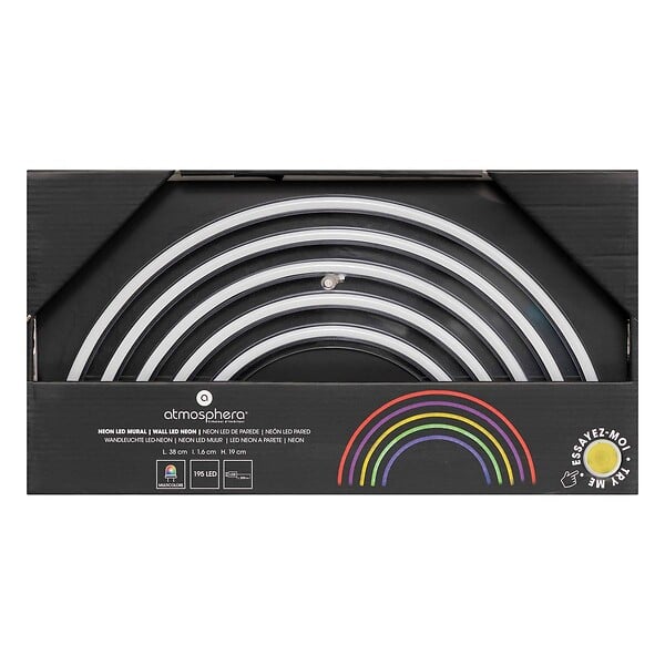 ATMOSPHERA - Tube néon mural led "Arc en ciel" L38cm - large