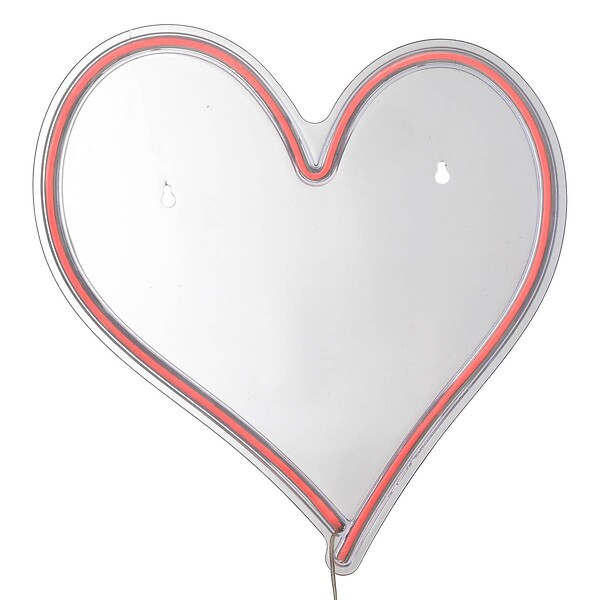 ATMOSPHERA - Tube néon mural led "Coeur" rouge L 32cm - large