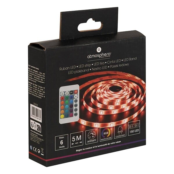 ATMOSPHERA - Ruban LED USB avec télécommande 5m - large