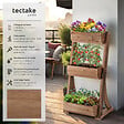 TECTAKE - Jardinière verticale FLORA en bois laqué avec toile de paillage marron - vignette
