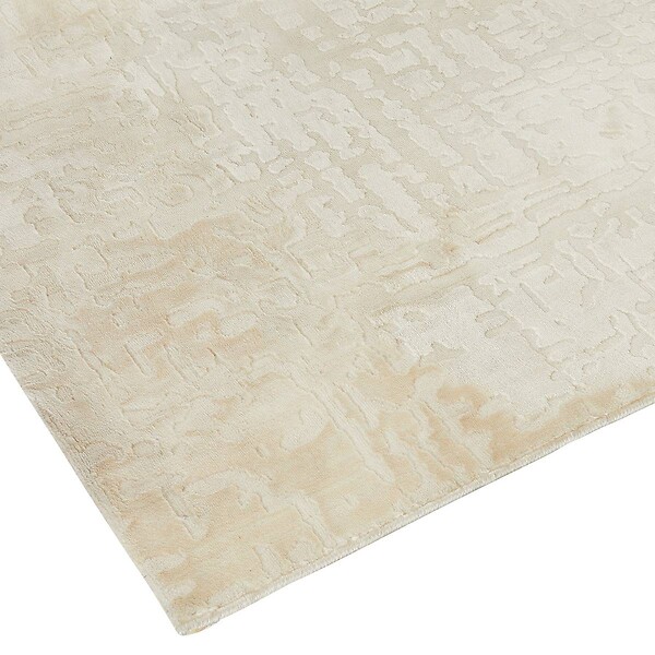 ATMOSPHERA - Tapis "Row" matière recyclée blanc chaud 150x200cm - large