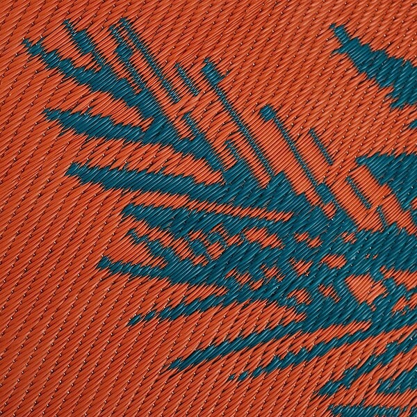 ATMOSPHERA - Tapis d'extérieur "Yucatan" bleu canard D120cm - large