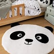 ATMOSPHERA - Tapis enfant panda "Andy" noir & blanc D100cm - vignette
