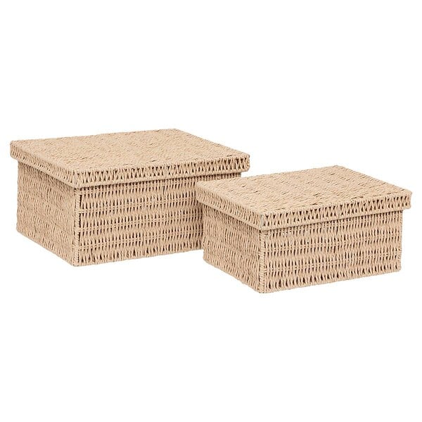 5 FIVE SIMPLY SMART - Lot de 2 boîtes range-documents "Kord" en papier tressé - large