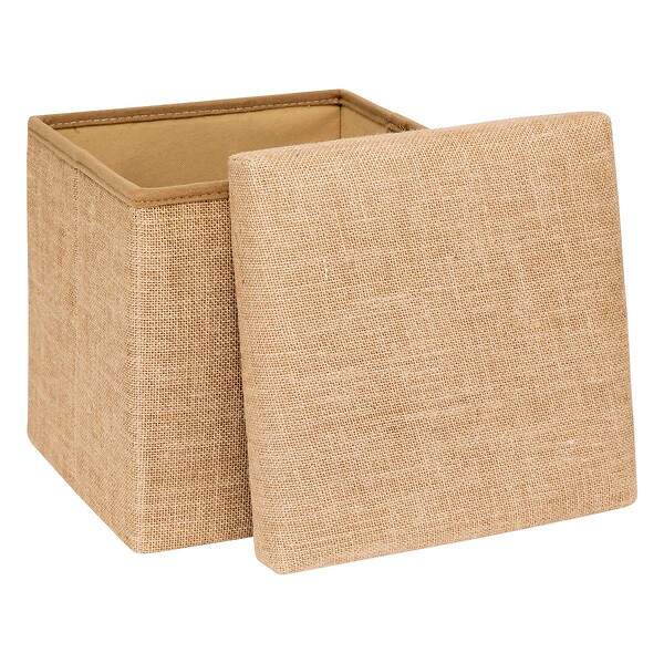 5 FIVE SIMPLY SMART - Pouf de rangement "Mix 'n' Modul" en toile de jute 31x31cm - large