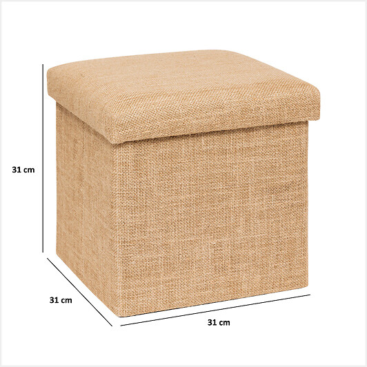 5 FIVE SIMPLY SMART - Pouf de rangement "Mix 'n' Modul" en toile de jute 31x31cm - large