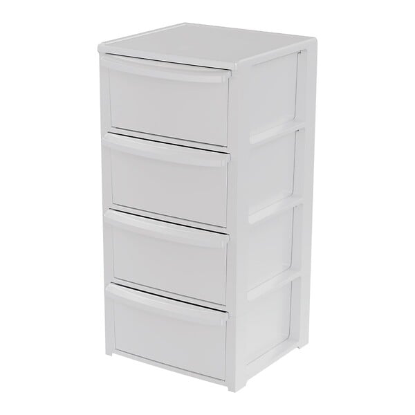 ARTPLAST - Commode 4 tiroirs Blanc - Meuble de Rangement Chambre Bureau Buanderie 39 x 38.5 x H 80.5 cm Art Plast - large